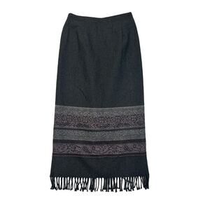 Vintage‎ Dress Barn Western Hippie Boho Southwest Maxi Skirt Tribal Aztec Size 6